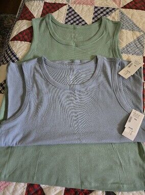 NWT Cleo Women's Tank Tops in  Blue and Green - 2 Pack